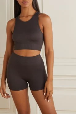 SKIMS Stretch Rib Shorts – Soot – Höschen ,Braun -Skims Verkaufsgeschäft w920 q60 1274