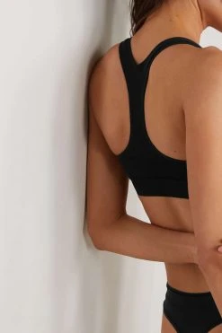SKIMS Racerback Bra – Sport-BH Aus Baumwoll-Jersey Mit Stretch-Anteil ,Schwarz -Skims Verkaufsgeschäft w920 q60 249