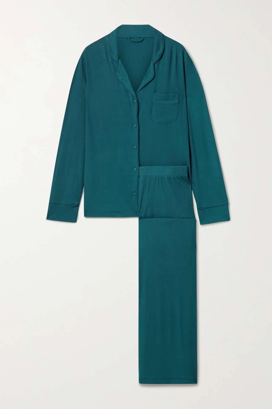 SKIMS Soft Lounge Sleep Set – Teal – Pyjama Aus Geripptem Stretch-Modal-Jersey ,Türkis 1 SKIMS Soft Lounge Sleep Set – Teal – Pyjama Aus Geripptem Stretch-Modal-Jersey ,Türkis