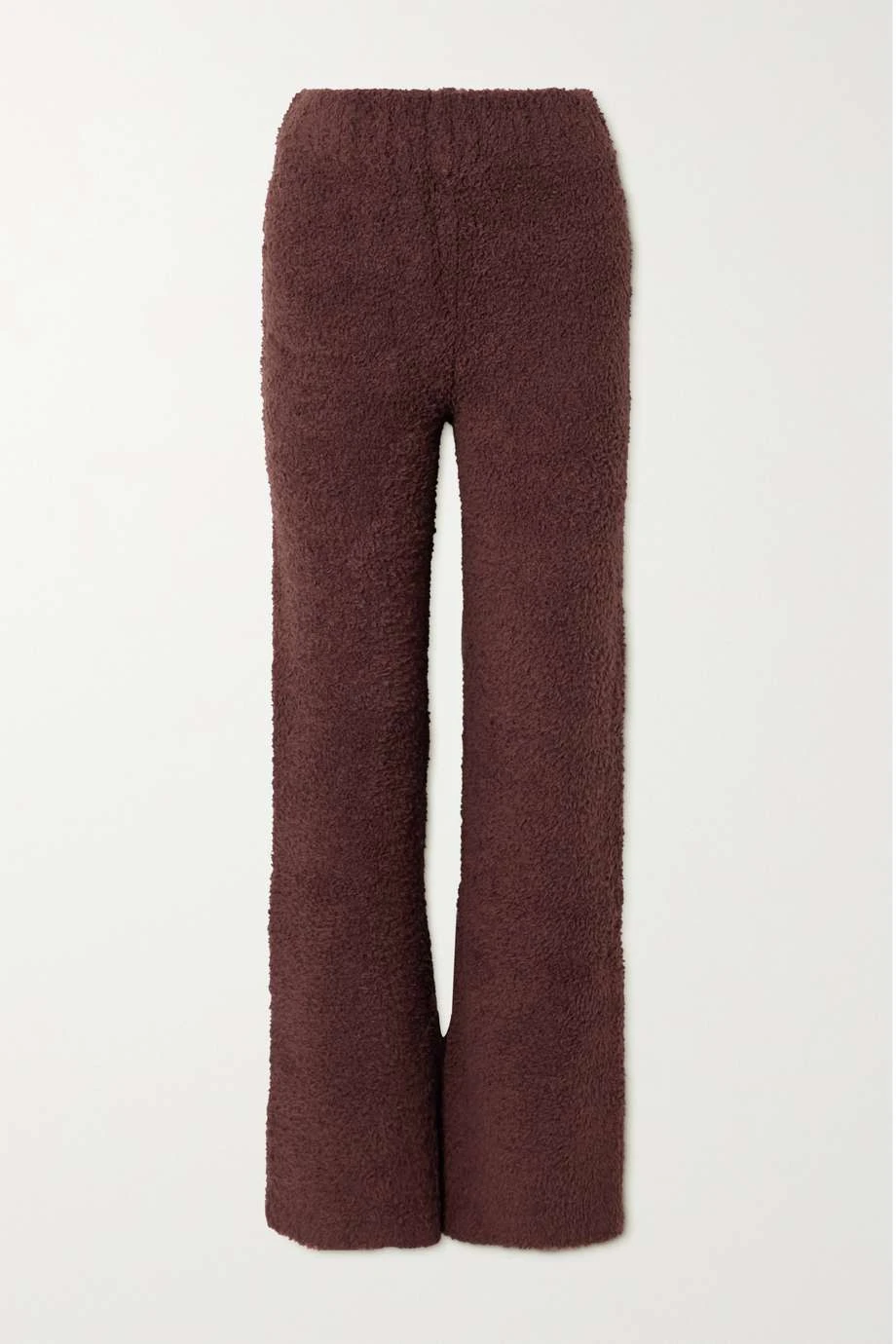SKIMS Cozy Knit Pant – Garnet – Jogginghose Aus Bouclé ,Plaume 1 SKIMS Cozy Knit Pant – Garnet – Jogginghose Aus Bouclé ,Plaume