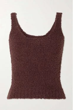 SKIMS Cozy Knit Tank – Garnet – Tanktop Aus Bouclé ,Plaume