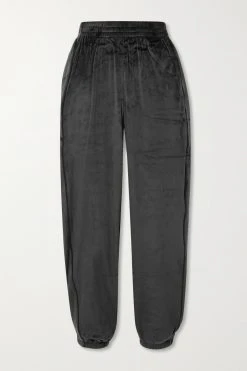 SKIMS Velour Oversized Jogger – Soot – Jogginghose Aus Velours ,Schwarz