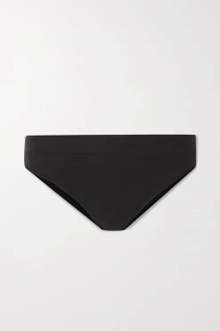 SKIMS Cotton Jersey Cheeky Tanga – Soot – Höschen Aus Stretch-Baumwoll-Jersey ,Schwarz