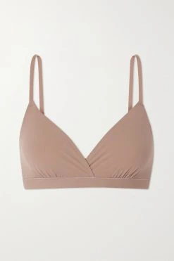 SKIMS Fits Everybody Crossover Bralette – Umber – Soft-BH ,Braun