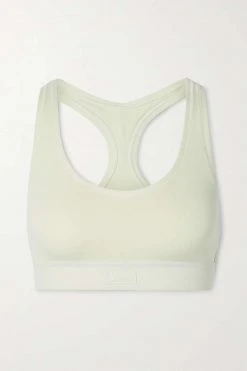 SKIMS Racerback Bra – Sport-BH Aus Baumwoll-Jersey Mit Stretch-Anteil ,Creme