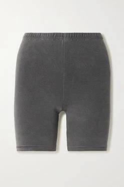 SKIMS Outdoor Basics Bike Short – Ash – Shorts Aus Jersey Aus Stretch-Baumwolle ,Schiefer