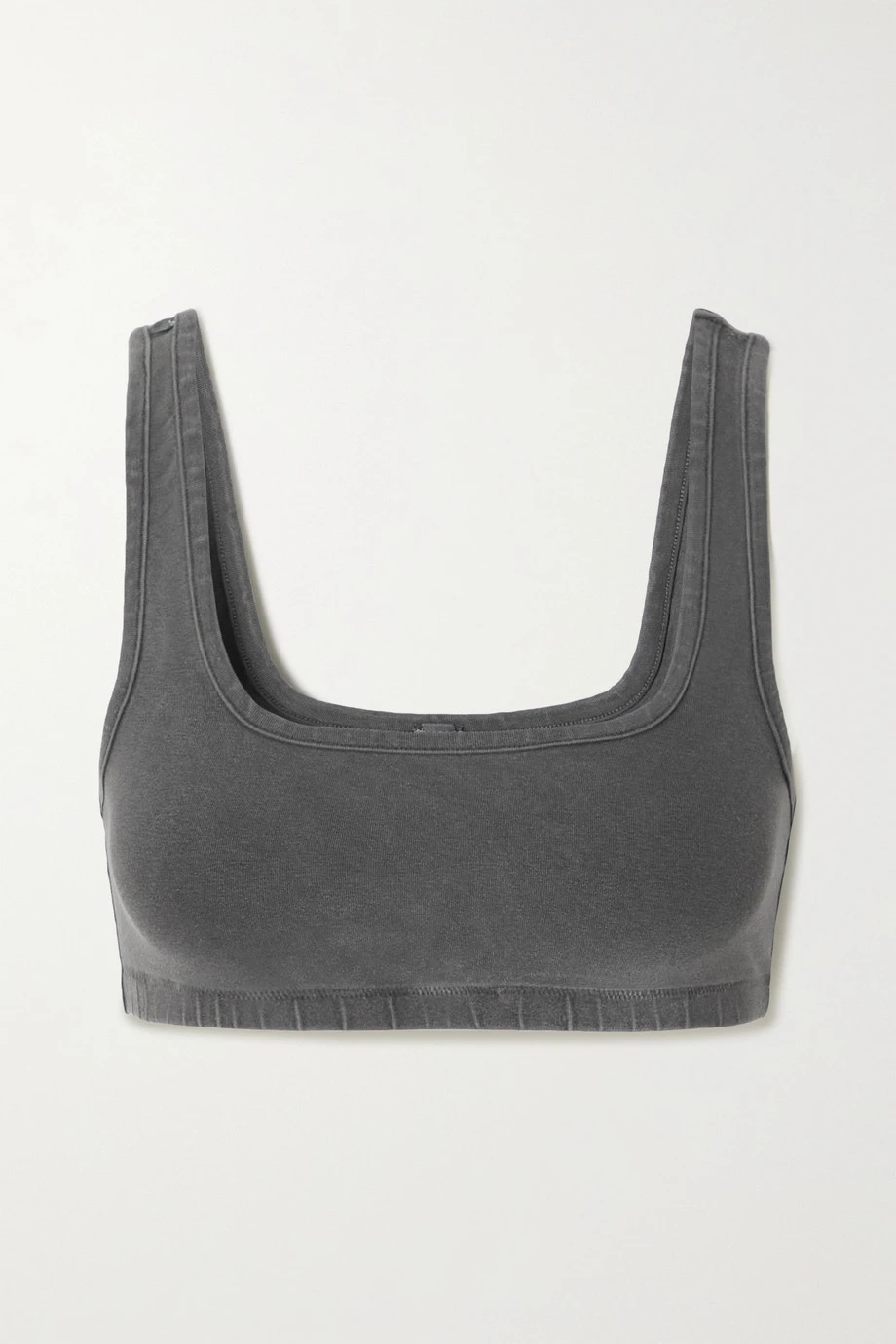 SKIMS Outdoor Basics Scoop Neck Bralette – Ash – Bustier Aus Stretch-Baumwoll-Jersey ,Schiefer 1 SKIMS Outdoor Basics Scoop Neck Bralette – Ash – Bustier Aus Stretch-Baumwoll-Jersey ,Schiefer