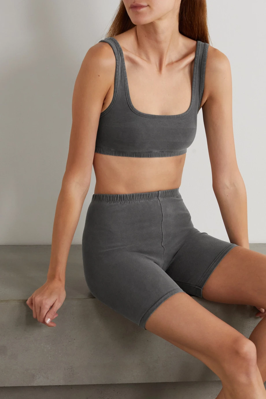 SKIMS Outdoor Basics Scoop Neck Bralette – Ash – Bustier Aus Stretch-Baumwoll-Jersey ,Schiefer 2 SKIMS Outdoor Basics Scoop Neck Bralette – Ash – Bustier Aus Stretch-Baumwoll-Jersey ,Schiefer – Bild 2