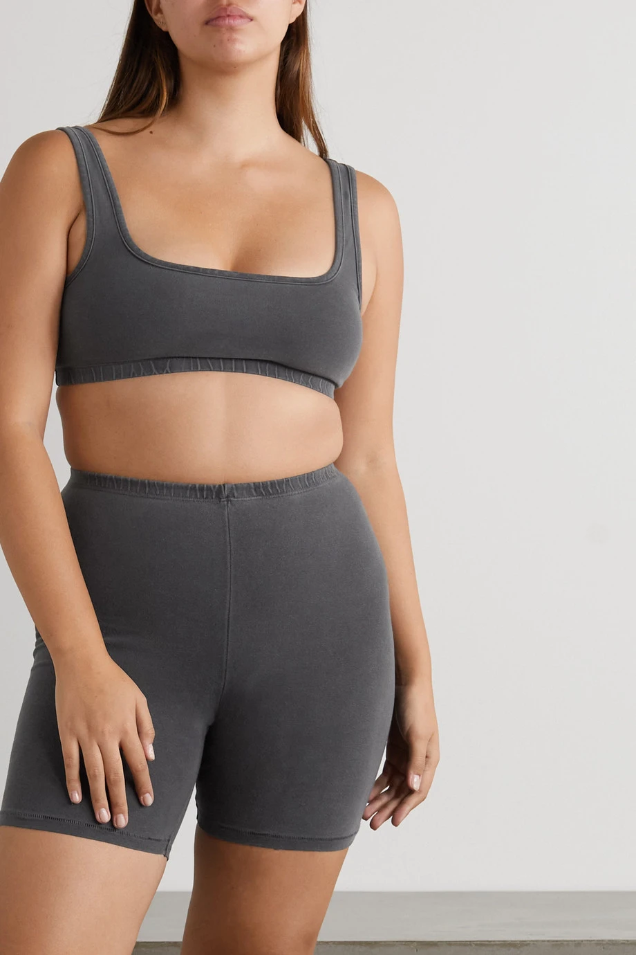 SKIMS Outdoor Basics Scoop Neck Bralette – Ash – Bustier Aus Stretch-Baumwoll-Jersey ,Schiefer 5 SKIMS Outdoor Basics Scoop Neck Bralette – Ash – Bustier Aus Stretch-Baumwoll-Jersey ,Schiefer – Bild 5