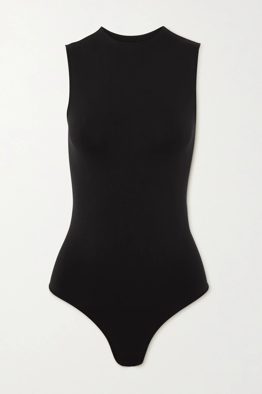 SKIMS Essential Crew Neck Long Sleeve Bodysuit – Onyx – String-Body Mit Rundhalsausschnitt ,Schwarz 1 SKIMS Essential Crew Neck Long Sleeve Bodysuit – Onyx – String-Body Mit Rundhalsausschnitt ,Schwarz