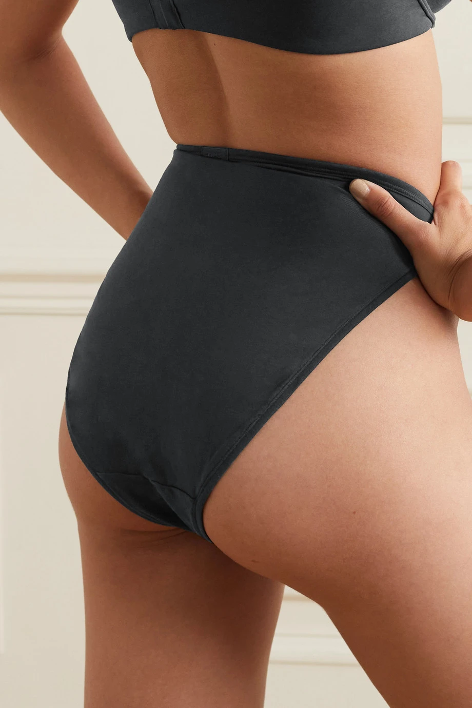 SKIMS Cotton String Bikini – Höschen Aus Baumwoll-Jersey ,Schwarz 3 SKIMS Cotton String Bikini – Höschen Aus Baumwoll-Jersey ,Schwarz – Bild 3