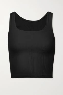 SKIMS Cotton Rib Tank – Soot – Tanktop Aus Geripptem Jersey Aus Einer Baumwollmischung ,Schwarz