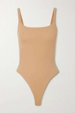 SKIMS Fits Everybody Thong Bodysuit - Ochre – String-Body ,Neutral